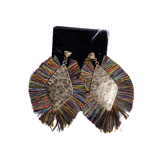 Rainbow Dazzle Statement Tassel Earrings