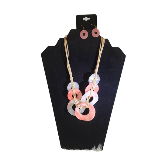 Oval Links Necklace & Earrings Set