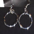 Silver Circle Drop Necklace & Earrings Set