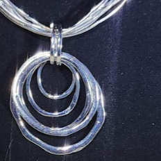 Silver Circle Drop Necklace & Earrings Set