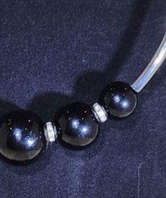 Black Bead Necklace & Earrings Set