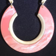 Pink Open Circle Necklace & Earrings Set
