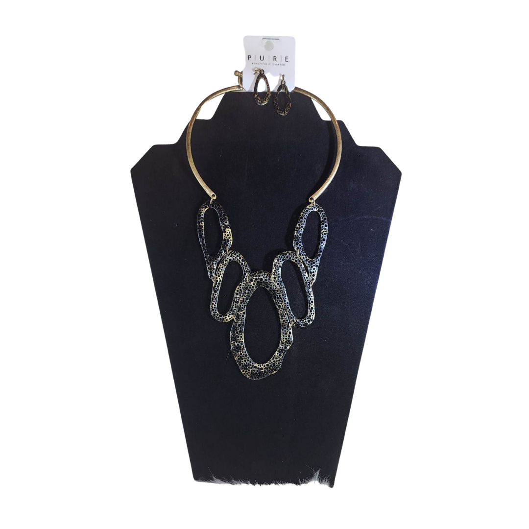 Two Toned Prime Necklace & Earrings Set