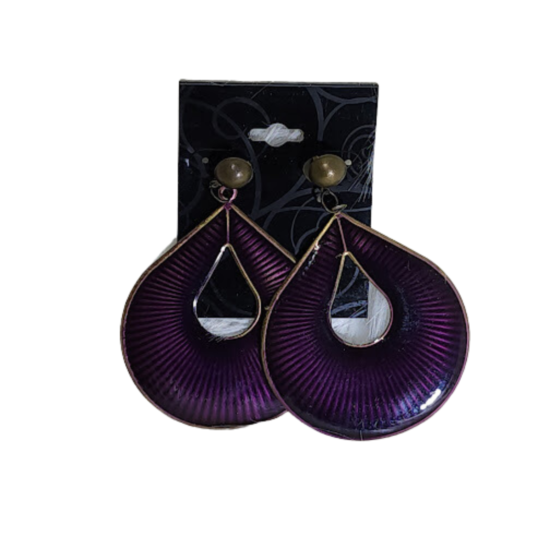 Oversized Purple Teardrop Earrings