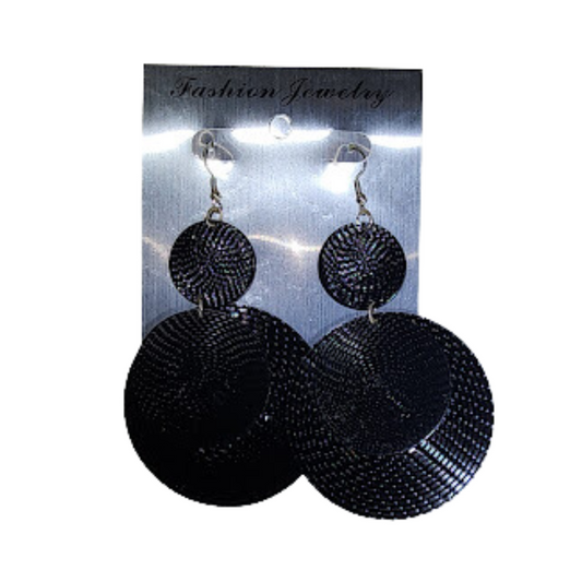 Black Shimmer Drop Earrings